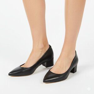 VIA SPIGA Women’s Black Leather Pumps – Size 6
